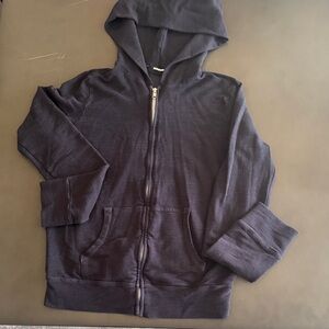 Monrow Charcoal Zip-Up Hoodie